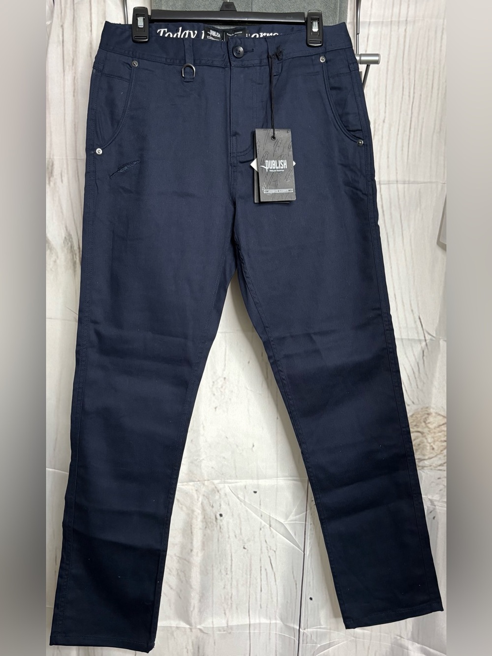 Publish Brand Index Classic Chino Pants Mens 30X32 Navy Blue Stretch Twill NWT